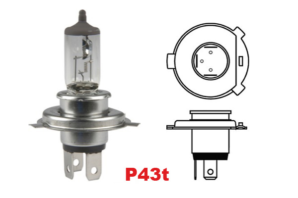 Ampoule Halogene H4 24V P43T, 75/70W